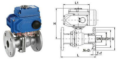 電動(dòng)開(kāi)關(guān)球閥結(jié)構(gòu)圖